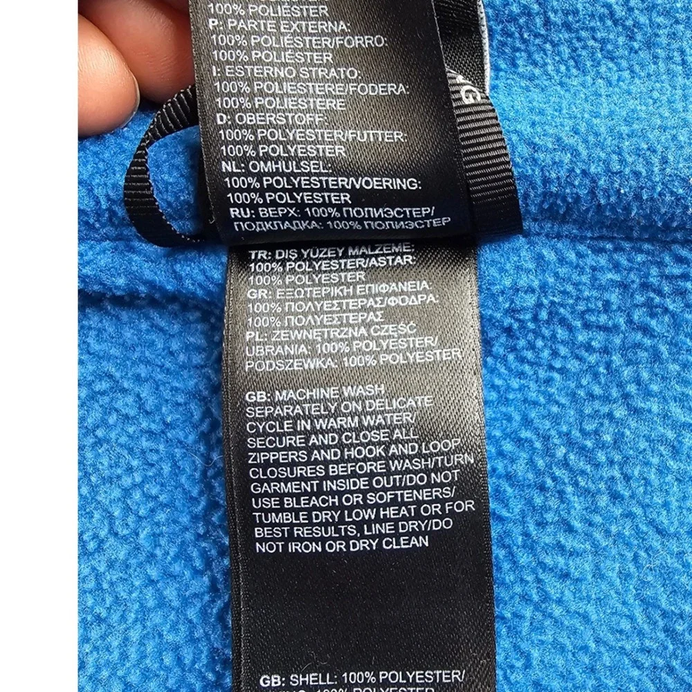 The North Face Fleece Jacket Men's Medium Blue Regular Fit Long‎ Sleeve Full Zip